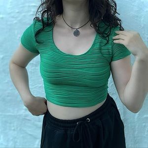 Green Wet Seal Crop Top